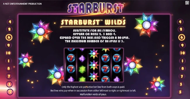 starburst paytable1
